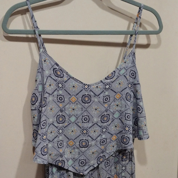 NWT Mudd Blue Floral Flounce Top Maxi Dress Sz L -Boho Festival Romantic Event - Picture 4 of 7